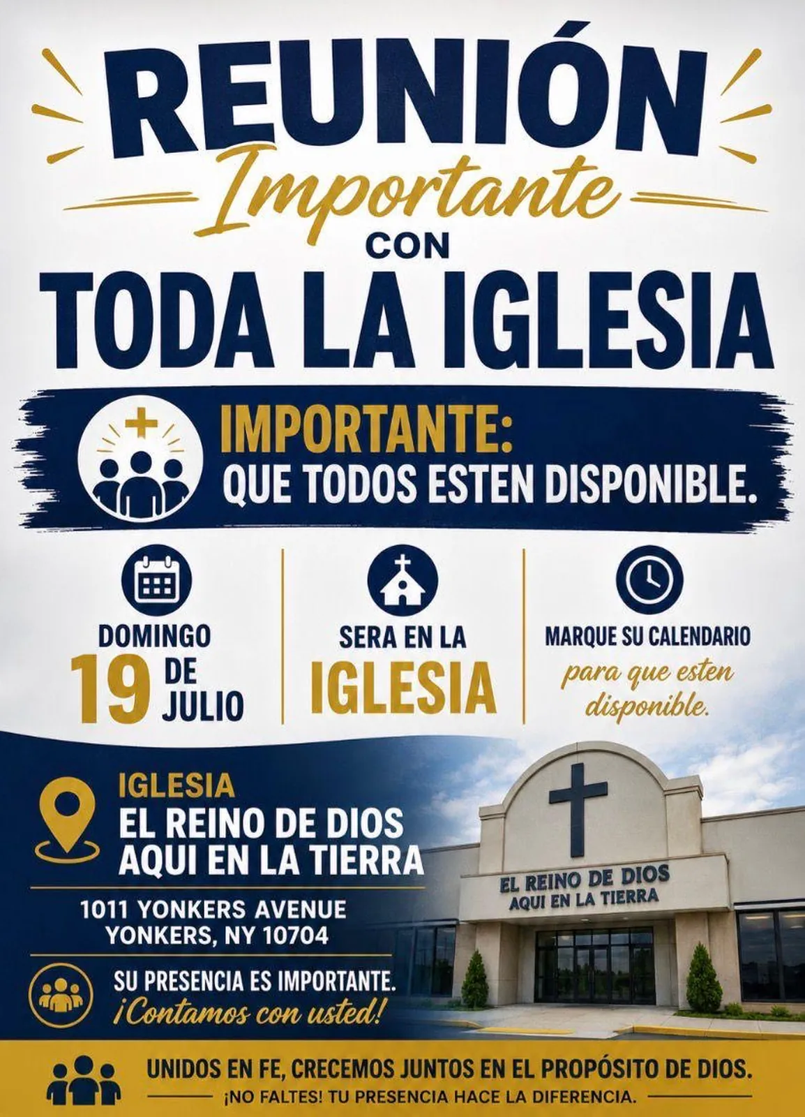 Reunion At El Reino De Dios Aqui En La Tierra Church In Yonkers, NY